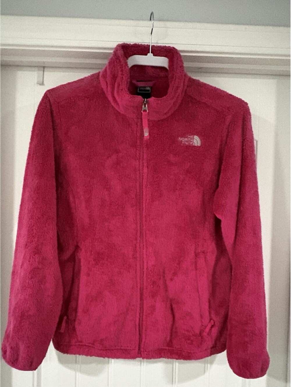 The North Face Girls' XL Sz 18 Pink Full Zip Hooded Fleece Jacket